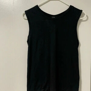 J.Crew Women's Drapey sleeveless T-shirt Black XXS